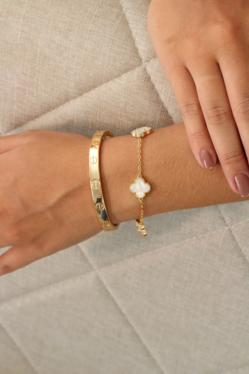 Trio De Pulseira com bracelete Vancleef